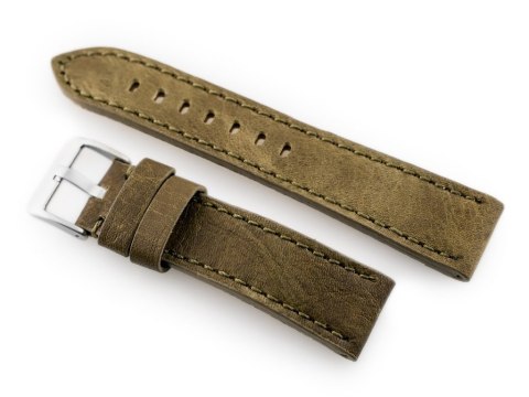 Pasek skórzany do zegarka W48 - PREMIUM - oliwkowy - 24mm Pasek skórzany do zegarka W48 - PREMIUM - oliwkowy - 24mm
