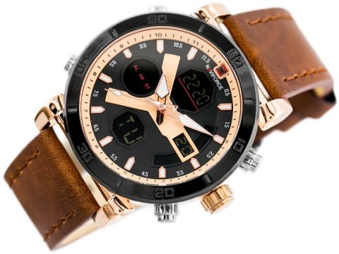 ZEGAREK MĘSKI NAVIFORCE - NF9132 (zn073d) - brown/rose + box ZEGAREK MĘSKI NAVIFORCE - NF9132 (zn073d) - brown/rose + box