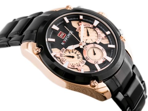 ZEGAREK MĘSKI NAVIFORCE - NF9113 (zn078c) - black/rosegold + box ZEGAREK MĘSKI NAVIFORCE - NF9113 (zn078c) - black/rosegold + box