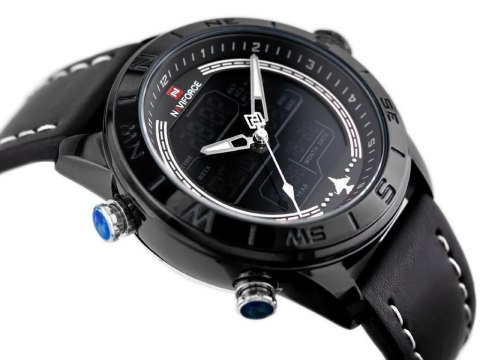 ZEGAREK MĘSKI NAVIFORCE - NF9144 (zn077a) - black/white + box ZEGAREK MĘSKI NAVIFORCE - NF9144 (zn077a) - black/white + box