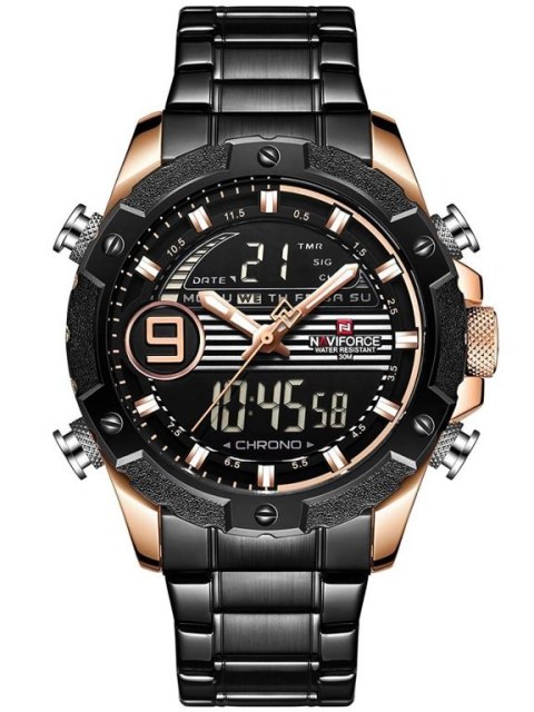 ZEGAREK MĘSKI NAVIFORCE - NF9146S (zn089c) - black/rosegold + BOX ZEGAREK MĘSKI NAVIFORCE - NF9146S (zn089c) - black/rosegold + BOX