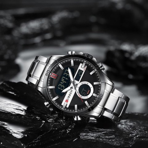 ZEGAREK MĘSKI CURREN 8384 (zc023a) -DUAL TIME +BOX ZEGAREK MĘSKI CURREN 8384 (zc023a) -DUAL TIME +BOX