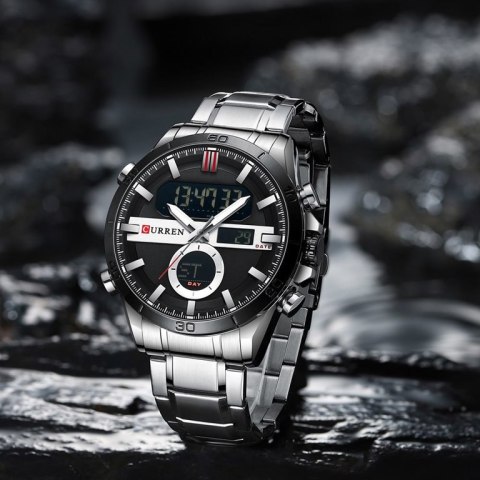 ZEGAREK MĘSKI CURREN 8384 (zc023a) -DUAL TIME +BOX ZEGAREK MĘSKI CURREN 8384 (zc023a) -DUAL TIME +BOX