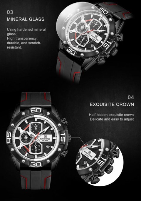 ZEGAREK MĘSKI NAVIFORCE NF8018T - CHRONOGRAF (zn123b) + BOX ZEGAREK MĘSKI NAVIFORCE NF8018T - CHRONOGRAF (zn123b) + BOX