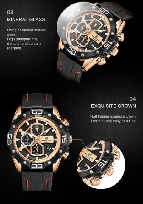 ZEGAREK MĘSKI NAVIFORCE NF8018T - CHRONOGRAF (zn123c) + BOX ZEGAREK MĘSKI NAVIFORCE NF8018T - CHRONOGRAF (zn123c) + BOX