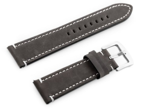 Pasek skórzany do zegarka W72 - szary - 22mm Pasek skórzany do zegarka W72 - szary - 22mm