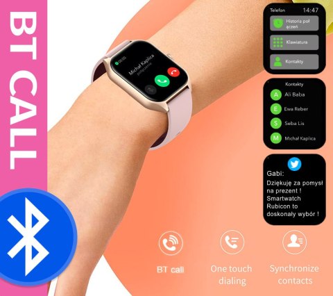 SMARTWATCH UNISEX Rubicon RNCF03 - ROZMOWY BLUETOOTH, ALWAYS ON DISPLAY (sr049a)