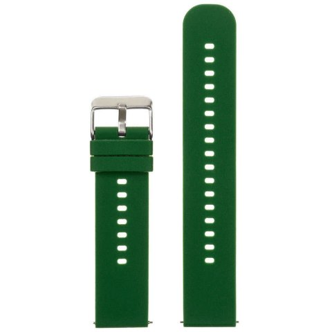 Pasek gumowy do zegarka U27 - ciemnozielony/srebrny - 18mm Pasek gumowy do zegarka U27 - ciemnozielony/srebrny - 18mm