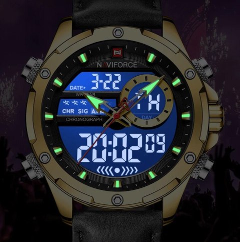 ZEGAREK MĘSKI NAVIFORCE NF9208 G/B/B CHRONOGRAF + BOX ZEGAREK MĘSKI NAVIFORCE NF9208 G/B/B CHRONOGRAF + BOX