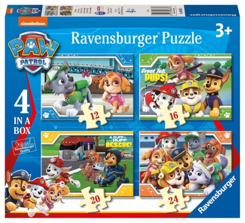 Ravensburger Puzzle dla dzieci 2D 4in1: Drużyna Psi Patrol 12/16/20/24 elementy 6936 Ravensburger Puzzle dla dzieci 2D 4in1: Drużyna Psi Patrol 12/16/20/24 elementy 6936