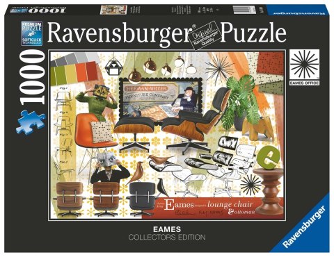 Ravensburger Puzzle 2D 1000 elementów: Eames Design Classics Krzesło salonowe 16899 Ravensburger Puzzle 2D 1000 elementów: Eames Design Classics Krzesło salonowe 16899