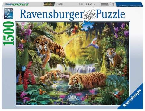 Ravensburger Puzzle 2D 1500 elementów: Spokojne tygrysy 16005 Ravensburger Puzzle 2D 1500 elementów: Spokojne tygrysy 16005