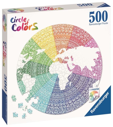 Ravensburger Puzzle 2D: Paleta kolorów. Mandala 500 elementów 17168 Ravensburger Puzzle 2D: Paleta kolorów. Mandala 500 elementów 17168