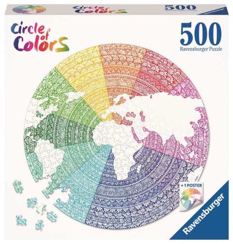 Ravensburger Puzzle 2D: Paleta kolorów. Mandala 500 elementów 17168 Ravensburger Puzzle 2D: Paleta kolorów. Mandala 500 elementów 17168