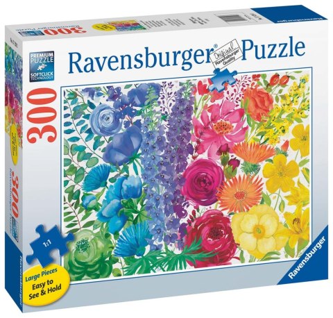 Ravensburger Puzzle 2D duży format: Kwietna tęcza 300 elementów 17129 Ravensburger Puzzle 2D duży format: Kwietna tęcza 300 elementów 17129