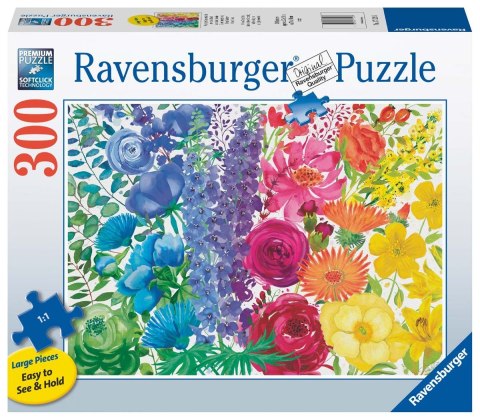 Ravensburger Puzzle 2D duży format: Kwietna tęcza 300 elementów 17129 Ravensburger Puzzle 2D duży format: Kwietna tęcza 300 elementów 17129