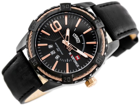 ZEGAREK MĘSKI NAVIFORCE - NF9117L (zn069c) - black/rose + box ZEGAREK MĘSKI NAVIFORCE - NF9117L (zn069c) - black/rose + box
