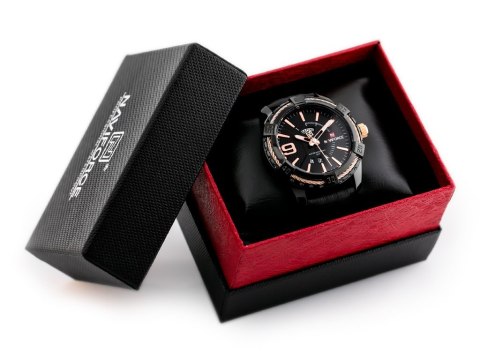 ZEGAREK MĘSKI NAVIFORCE - NF9117L (zn069c) - black/rose + box ZEGAREK MĘSKI NAVIFORCE - NF9117L (zn069c) - black/rose + box