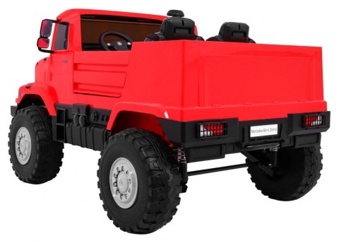 Auto na akumulator Mercedes-Benz Zetros dla dzieci Czerwony + 2-osobowy + Bagażnik + Pilot Auto na akumulator Mercedes-Benz Zetros dla dzieci Czerwony + 2-osobowy + Bagażnik + Pilot
