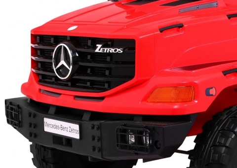 Auto na akumulator Mercedes-Benz Zetros dla dzieci Czerwony + 2-osobowy + Bagażnik + Pilot Auto na akumulator Mercedes-Benz Zetros dla dzieci Czerwony + 2-osobowy + Bagażnik + Pilot