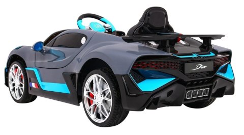 Bugatti Divo Autko na akumulator dla dzieci Szary + Pilot + EVA + Wolny Start + LED MP3 Bugatti Divo Autko na akumulator dla dzieci Szary + Pilot + EVA + Wolny Start + LED MP3