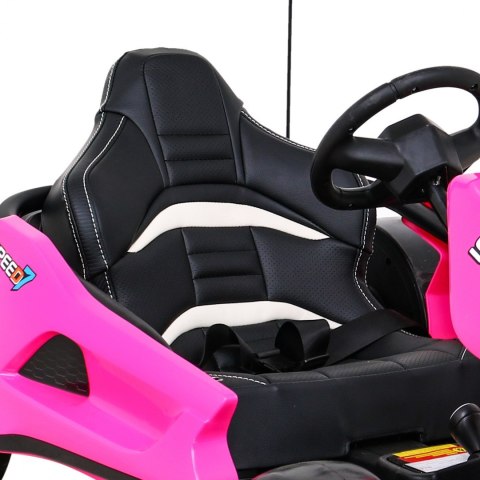 Gokart Speed 7 Drift King na akumulator dla dzieci Różowy + Funkcja driftu + Sportowe siedzenie + 2 Prędkości + EVA Gokart Speed 7 Drift King na akumulator dla dzieci Różowy + Funkcja driftu + Sportowe siedzenie + 2 Prędkości + EVA