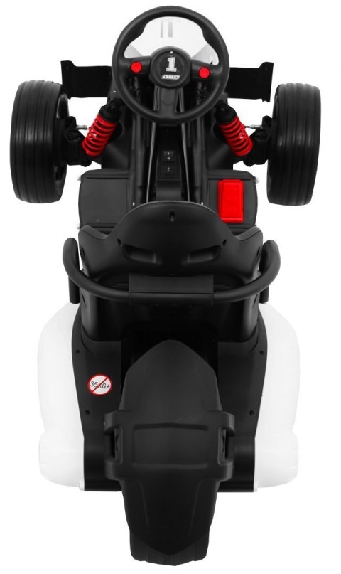 Gokart na akumulator Bolid XR-1 dla dzieci Biały + Regulowana kierownica + Profilowane siedzenie Gokart na akumulator Bolid XR-1 dla dzieci Biały + Regulowana kierownica + Profilowane siedzenie