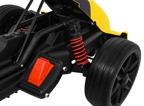 Gokart na akumulator Bolid XR-1 dla dzieci Żółty + Regulowana kierownica + Profilowane siedzenie Gokart na akumulator Bolid XR-1 dla dzieci Żółty + Regulowana kierownica + Profilowane siedzenie