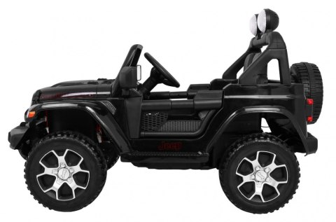 Jeep Wrangler Rubicon na akumulator dla dzieci Czarny + Pilot + Radio MP3 LED + Koła EVA Jeep Wrangler Rubicon na akumulator dla dzieci Czarny + Pilot + Radio MP3 LED + Koła EVA