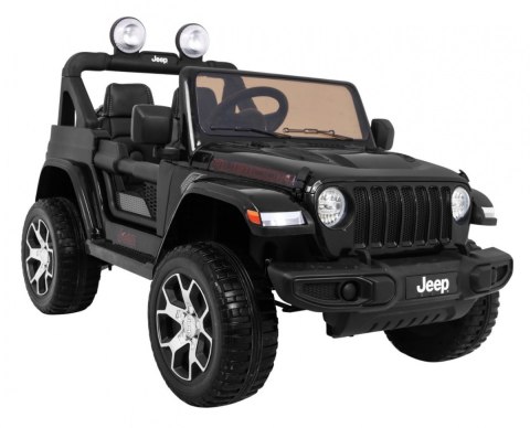 Jeep Wrangler Rubicon na akumulator dla dzieci Czarny + Pilot + Radio MP3 LED + Koła EVA Jeep Wrangler Rubicon na akumulator dla dzieci Czarny + Pilot + Radio MP3 LED + Koła EVA