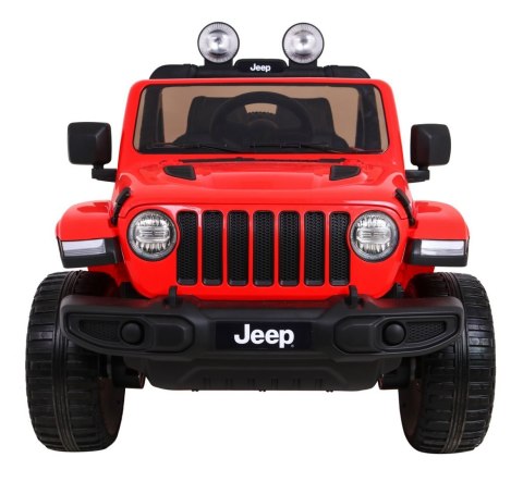 Jeep Wrangler Rubicon na akumulator dla dzieci Czerwony + Pilot + Radio MP3 LED + Koła EVA Jeep Wrangler Rubicon na akumulator dla dzieci Czerwony + Pilot + Radio MP3 LED + Koła EVA