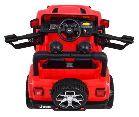 Jeep Wrangler Rubicon na akumulator dla dzieci Czerwony + Pilot + Radio MP3 LED + Koła EVA Jeep Wrangler Rubicon na akumulator dla dzieci Czerwony + Pilot + Radio MP3 LED + Koła EVA