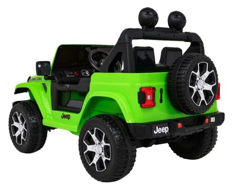 Jeep Wrangler Rubicon na akumulator dla dzieci Zielony + Pilot + Radio MP3 LED + Koła EVA Jeep Wrangler Rubicon na akumulator dla dzieci Zielony + Pilot + Radio MP3 LED + Koła EVA