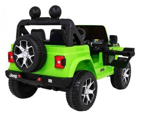 Jeep Wrangler Rubicon na akumulator dla dzieci Zielony + Pilot + Radio MP3 LED + Koła EVA Jeep Wrangler Rubicon na akumulator dla dzieci Zielony + Pilot + Radio MP3 LED + Koła EVA