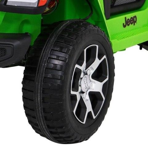 Jeep Wrangler Rubicon na akumulator dla dzieci Zielony + Pilot + Radio MP3 LED + Koła EVA Jeep Wrangler Rubicon na akumulator dla dzieci Zielony + Pilot + Radio MP3 LED + Koła EVA