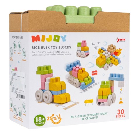 Klocki BIO dla dzieci 18m+ Zestaw 30 el. + Biotworzywo + Pastelowe kolory + Okrągłe brzegi Klocki BIO dla dzieci 18m+ Zestaw 30 el. + Biotworzywo + Pastelowe kolory + Okrągłe brzegi