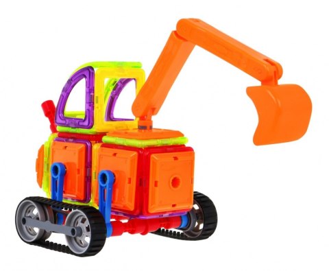 Konstrukcyjne Klocki Magnetyczne dla dzieci 3+ Zestaw 78 el. + Moduł kół + Ramię koparki + Klocki magnetyczne i plastikowe Konstrukcyjne Klocki Magnetyczne dla dzieci 3+ Zestaw 78 el. + Moduł kół + Ramię koparki + Klocki magnetyczne i plastikowe