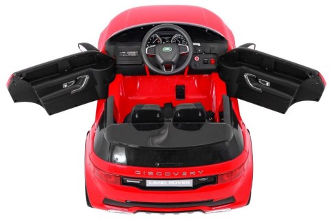 Land Rover Discovery dla dzieci Czerwony + Pilot + 5-pkt pasy + Regulacja siedzenia + EVA + MP3 LED Land Rover Discovery dla dzieci Czerwony + Pilot + 5-pkt pasy + Regulacja siedzenia + EVA + MP3 LED
