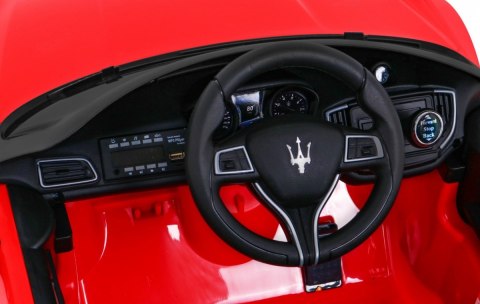 Maserati Ghibli na akumulator dla dzieci Czerwony + Pilot + Wolny Start + EVA + MP3 USB + LED Maserati Ghibli na akumulator dla dzieci Czerwony + Pilot + Wolny Start + EVA + MP3 USB + LED