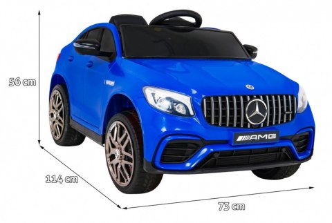 Mercedes Benz GLC63S dla dzieci Niebieski + Pilot + Napęd 4x4 + MP3 LED + EVA + Wolny Start Mercedes Benz GLC63S dla dzieci Niebieski + Pilot + Napęd 4x4 + MP3 LED + EVA + Wolny Start