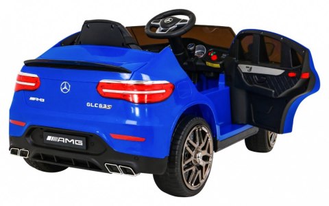 Mercedes Benz GLC63S dla dzieci Niebieski + Pilot + Napęd 4x4 + MP3 LED + EVA + Wolny Start Mercedes Benz GLC63S dla dzieci Niebieski + Pilot + Napęd 4x4 + MP3 LED + EVA + Wolny Start