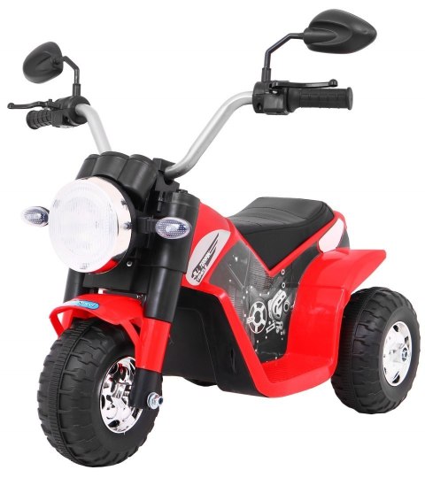 Motorek MiniBike na akumulator dla dzieci Czerwony + Dźwięki + Światła LED + Ekoskóra Motorek MiniBike na akumulator dla dzieci Czerwony + Dźwięki + Światła LED + Ekoskóra