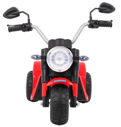 Motorek MiniBike na akumulator dla dzieci Czerwony + Dźwięki + Światła LED + Ekoskóra Motorek MiniBike na akumulator dla dzieci Czerwony + Dźwięki + Światła LED + Ekoskóra