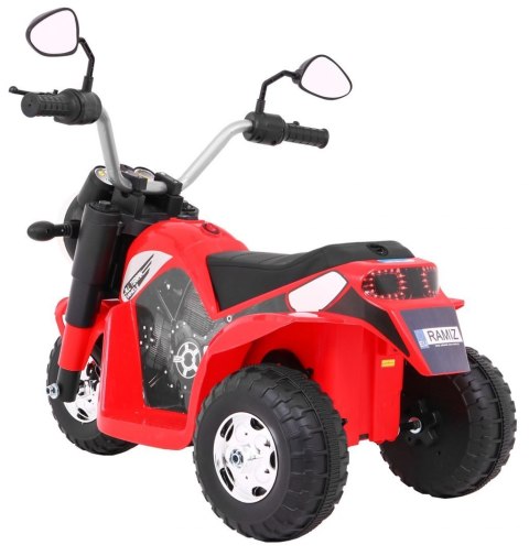Motorek MiniBike na akumulator dla dzieci Czerwony + Dźwięki + Światła LED + Ekoskóra Motorek MiniBike na akumulator dla dzieci Czerwony + Dźwięki + Światła LED + Ekoskóra