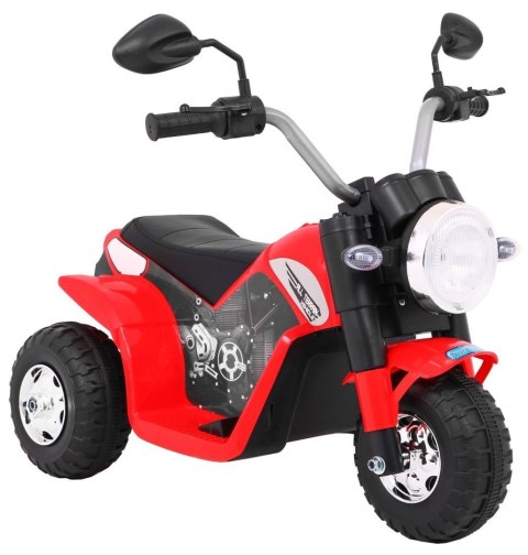 Motorek MiniBike na akumulator dla dzieci Czerwony + Dźwięki + Światła LED + Ekoskóra Motorek MiniBike na akumulator dla dzieci Czerwony + Dźwięki + Światła LED + Ekoskóra