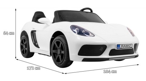 Perfecta Auto dla 2 dzieci Biały + Pompowane koła + Silnik bezszczotkowy + MP3 LED + Wolny Start Perfecta Auto dla 2 dzieci Biały + Pompowane koła + Silnik bezszczotkowy + MP3 LED + Wolny Start