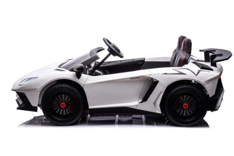 Lamborghini Aventador SV na akumulator dla 2 dzieci Biały + Silnik bezszczotkowy + Pompowane koła + Audio LED Lamborghini Aventador SV na akumulator dla 2 dzieci Biały + Silnik bezszczotkowy + Pompowane koła + Audio LED
