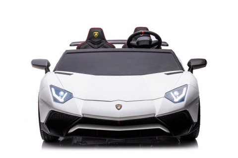 Lamborghini Aventador SV na akumulator dla 2 dzieci Biały + Silnik bezszczotkowy + Pompowane koła + Audio LED Lamborghini Aventador SV na akumulator dla 2 dzieci Biały + Silnik bezszczotkowy + Pompowane koła + Audio LED