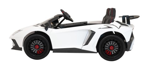 Lamborghini Aventador SV na akumulator dla 2 dzieci Biały + Silnik bezszczotkowy + Pompowane koła + Audio LED Lamborghini Aventador SV na akumulator dla 2 dzieci Biały + Silnik bezszczotkowy + Pompowane koła + Audio LED