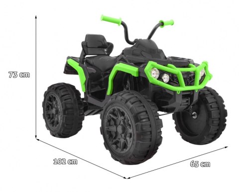 Quad ATV 2.4GHz na akumulator dla dzieci Czarno-zielony + Pilot + Koła EVA + Radio MP3 + Wolny Start Quad ATV 2.4GHz na akumulator dla dzieci Czarno-zielony + Pilot + Koła EVA + Radio MP3 + Wolny Start
